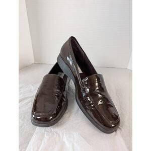 Dark Brown Loafers Patent Leather , Preppy, Heritage, Size 10. Worthington.